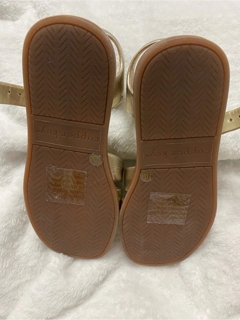 Copper Key Girls Metallic Gold Strappy Sandals